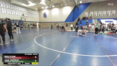 60-65 lbs Round 1 - Hank Whiteley, Sanderson Wrestling Academy vs Beau Flynn, Champions Wrestling Club