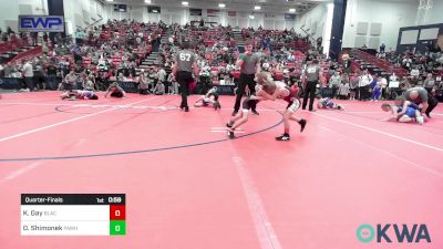 43 lbs Quarterfinal - Kolter Gay, Blackwell Wrestling Club vs Danger Shimonek, Pawhuska Elks Takedown