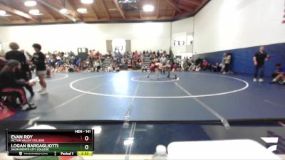 141 lbs Cons. Round 2 - Evan Roy, Victor Valley College vs Logan Bargagliotti, Sacramento City College