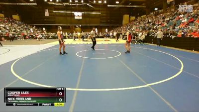 5A-150 lbs 5th Place Match - Nick Freeland, Tecumseh-Shawnee Heights vs Cooper Liles, Great Bend