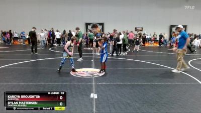 92 lbs Round 4 - Dylan Masterson, Carolina Reapers vs Karcyn Broughton, Blue Steel