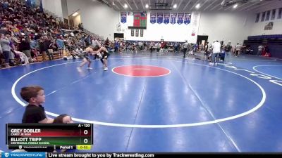 120 lbs Quarterfinal - Grey Dobler, Carey Jr High vs Elliott Tripp, Centennial Middle School