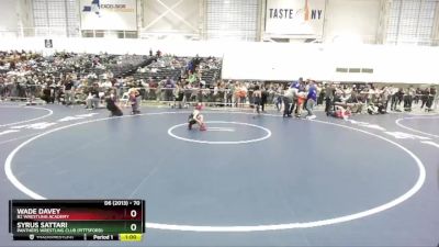 70 lbs Quarterfinal - Wade Davey, B2 Wrestling Academy vs Syrus Sattari, Panthers Wrestling Club (Pittsford)