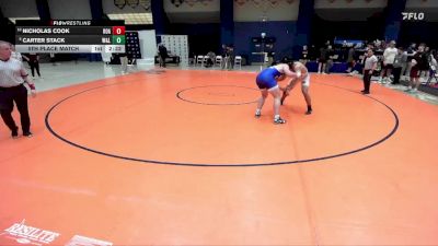 285 lbs 5th Place Match - Nicholas Cook, Roanoke College vs Carter Stack, Washington & Lee