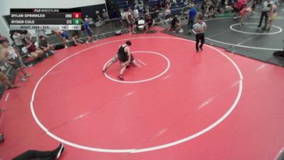 215 lbs Cons. Round 3 - Ryder Cole, Costa Training Center vs Dylan Sprinkles, Simi Valley High School