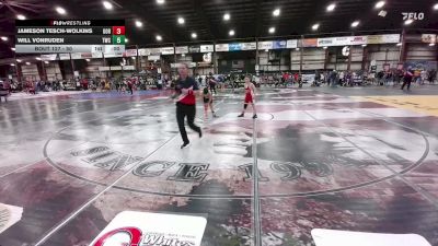 90 lbs 1st Place Match - Benton Wecker, St. Mary`s Cardinals WC vs Royce Portwine, Dickinson Wrestling Club