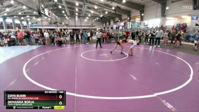 100 lbs 1st Place Match - Giovanna Borja, Team Xtreme Wrestling vs Zayn Budri, All American Wrestling Club