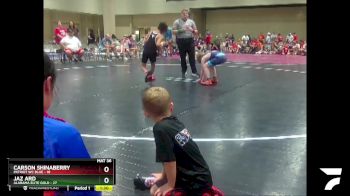 90 lbs Quarters & Wb (16 Team) - Carson Shinaberry, Patriot WC Blue vs Jaz Ard, Alabama Elite Gold