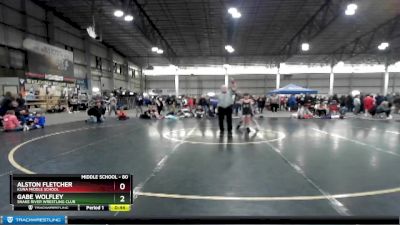 80 lbs Cons. Round 3 - Alston Fletcher, Kuna Middle School vs Gabe Wolfley, Snake River Wrestling Club