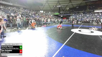 68.6-75 lbs Cons. Semis - Korinne Farmer, Askeo International Mat Club vs Zoe Gorbatkin, Tacoma Slam
