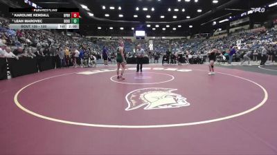 130 lbs Quarterfinal - Karoline Kendall, Overland Park - Blue Valley Southwest HS vs Leah Marovec, DeSoto Hs