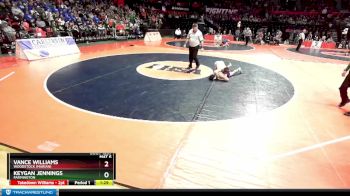 1A 132 lbs Semifinal - Vance Williams, Woodstock (Marian) vs Keygan Jennings, Farmington