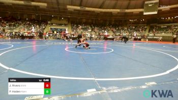 52 lbs Quarterfinal - Jude Rivers, Barnsdall Youth Wrestling vs Pake Haden, Pawhuska Elks Takedown