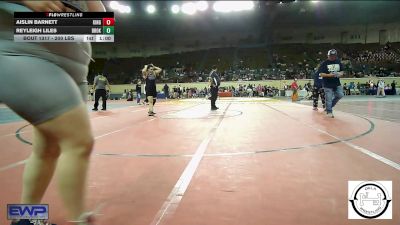 200 lbs Consolation - Aislin Barnett, Kingfisher YellowJackets vs Reyleigh Liles, Broken Arrow Girls Junior High