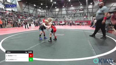 43 lbs Round Of 16 - JD Baker, Hilldale Youth Wrestling Club vs Eagan Luxton, Bartlesville Wrestling Club