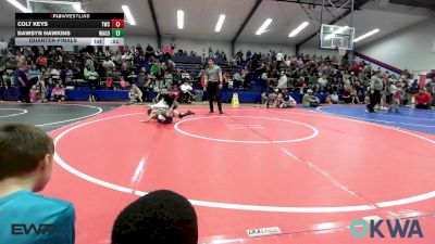 43 lbs Quarterfinal - Colt Keys, Tahlequah Wrestling Club vs Dawsyn Hawkins, Wagoner Takedown Club