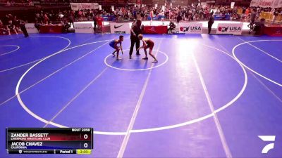 110 lbs Cons. Round 3 - Zander Bassett, Livermore Wrestling Club vs Jacob Chavez, California