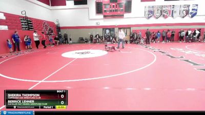 49 lbs Champ. Round 1 - Shekira Thompson, Toppenish USA Wrestling Club vs Berrick Lehner, Cle Elum Mat Miners Wrestling Club