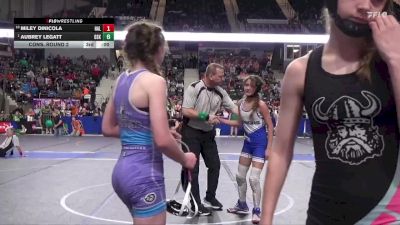 100 lbs Cons. Round 2 - Rilyn Beas, Jr Viking vs Norah Laffere, Bobcat Wrestling Club