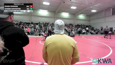 40 lbs Rr Rnd 3 - Kohen Crowder, Checotah Matcats vs Gunner Hofstetter, Vian Wrestling Club