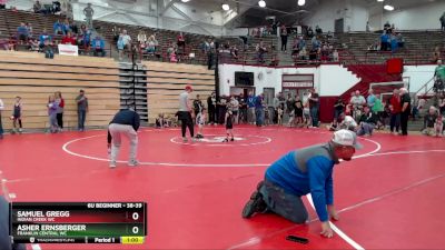 38-39 lbs Round 1 - Samuel Gregg, Indian Creek WC vs Asher Ernsberger, Franklin Central WC