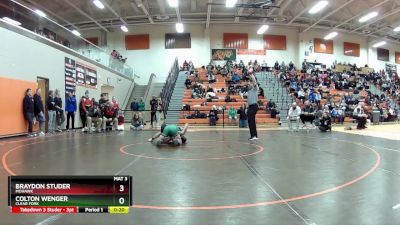 120 lbs Cons. Round 5 - Colton Wenger, Clear Fork vs Braydon Studer, Mohawk