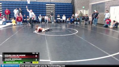 58 lbs Quarterfinal - Zavion Gonzalez, Ontario Animals vs Steven Van De Moere, Emmett Wrestling Club