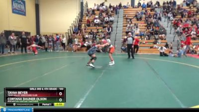 100 lbs Round 2 - Cortana Dauner Olson, Rochester Century Panthers vs Tayah Beyer, Team Valley Wrestling Club