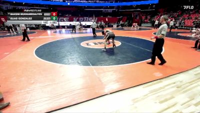 3A 144 lbs Champ. Round 1 - Elias Gonzalez, Joliet (Catholic Academy) vs Maksim Mukhamedaliyev, Arlington Heights (Hersey)