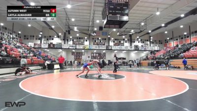 102 lbs Consolation - Autumn West, Poteau High School Girls vs Laiyla Almaguer, Durant High School Girls