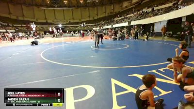 80 lbs Cons. Semi - Joel Hayes, Poquoson Athletic Association vs Jaiden Bazan, Pit Bull Wrestling Academy