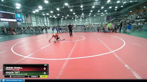 70 lbs Champ. Round 1 - Mason Taft, Mt Spokane Wrestling Club vs Jimmie Fewell, Cowboy Mat Club