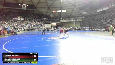 2A 215 lbs Quarterfinal - ANGELO PETERS, W. F. West vs Micah Burkhart, East Valley (Spokane)