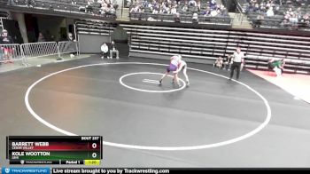 123 lbs Cons. Round 2 - Barrett Webb, Cedar Valley vs Kole Wootton, Lehi