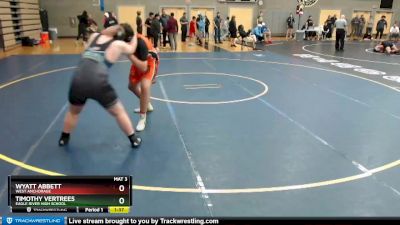 285 lbs Quarterfinal - Wyatt Abbett, West Anchorage vs Timothy Vertrees, Eagle River High School