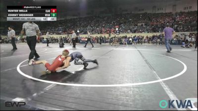 49 lbs Consolation - Hunter Wells, Claremore Wrestling Club vs Johnny Weisinger, Wyandotte Youth Wrestling