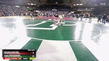 98 lbs Quarterfinal - Malikai Sanchez, Prosser Wrestling Academy vs Evan Baranowski, Toppenish USA Wrestling Club