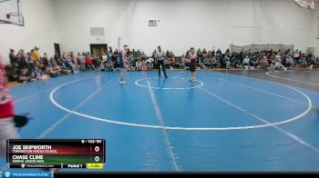 142-151 lbs Round 2 - Joe Skipworth, Torrington Middle School vs Chase Cline, Gering Junior High