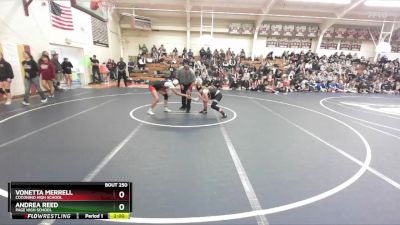 126 lbs Quarterfinal - Vonetta Merrell, Coconino High School vs Andrea Reed, Page High School