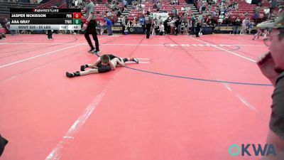 55 lbs Consi Of 4 - Jasper McKisson, Perry Wrestling Academy vs Asa Gray, Talihina Youth Wrestling Club