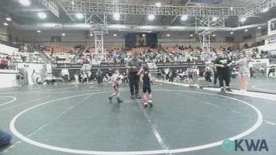 45 lbs 3rd Place - Jasaan Russell, Midwest City Bombers Youth Wrestling Club vs Kas Hartfield, Standfast