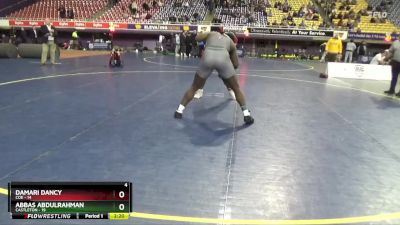 285 lbs Placement Matches (16 Team) - Abbas Abdulrahman, Castleton vs Damari Dancy, Coe