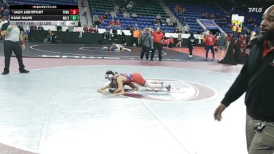 132 lbs Round Of 16 - Jack Lightfoot, Tewksbury vs Kane Davis, Milford NH