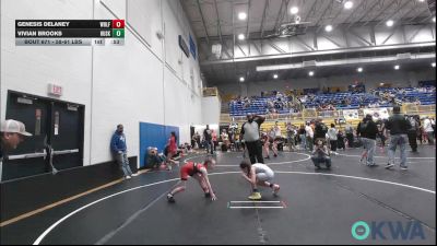 58-61 lbs Rr Rnd 5 - Genesis Delaney, Wolfpak Wrestling vs Vivian Brooks, Huskey Wrestling Club