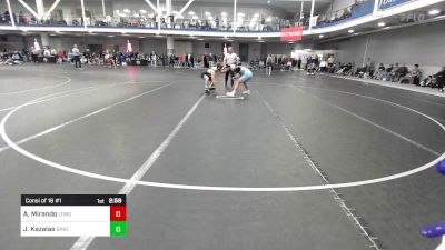 133 lbs Consi Of 16 #1 - Anthony Mirando, Long Island vs Jack Kazalas, Binghamton - UnAttached