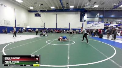 149 lbs Cons. Round 3 - Reese Osborne, Wartburg vs Pedro Jimenez, Harper College