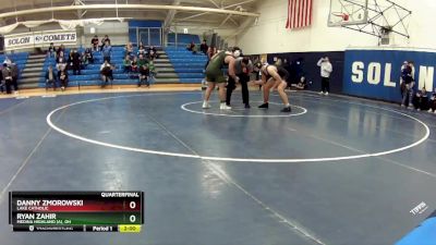 215 lbs Quarterfinal - Danny Zmorowski, Lake Catholic vs Ryan Zahir, Medina Highland (A), OH