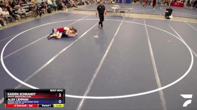 138 lbs Quarterfinal - Kaiden Schrandt, Simley Wrestling Club vs Alex Lehman, Grand Rapids Screaming Yetis Wrestling Club