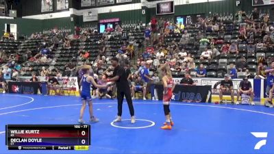 77 lbs Champ. Round 1 - Willie Kurtz, KS vs Declan Doyle, CT