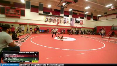 73 lbs Round 2 - Talon Lemke, Lake Stevens Wrestling Club vs Abel Estrada, Victory Wrestling-Central WA